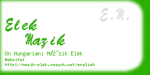 elek mazik business card